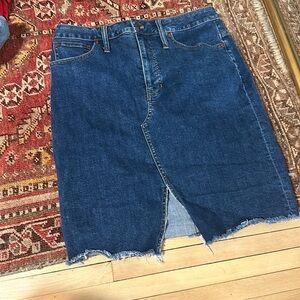 Madewell Jean skirt mini skirt slit front stretch denim skirt size 31